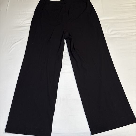 Halogen Womens Size 16 Wide Leg Trousers Black Pleated Front Pants Pockets NWOT - Picture 10 of 12